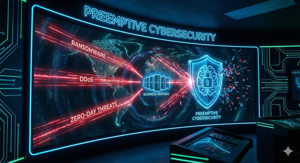 Preemptive cybersecurity defending against ransomware, DDoS, and zero-day threats
