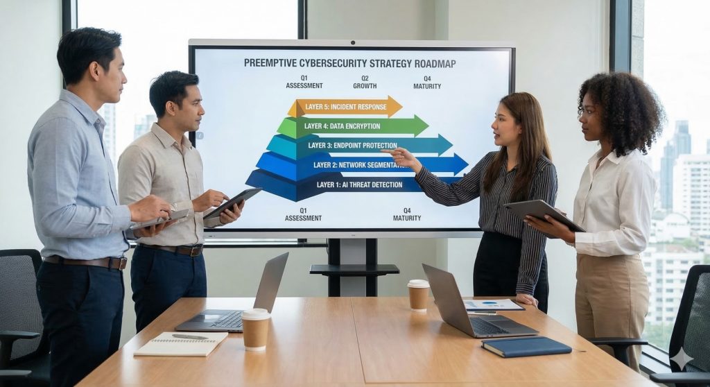 Preemptive cybersecurity strategy roadmap for business server protection