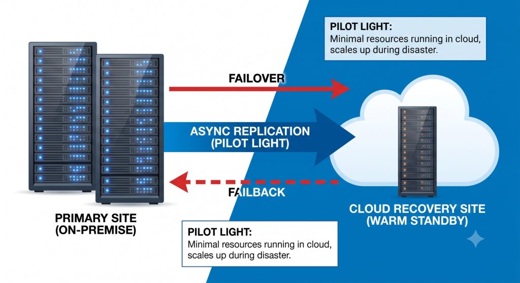 Cloud disaster recovery plan — replicating servers to AWS and Azure for fast failover